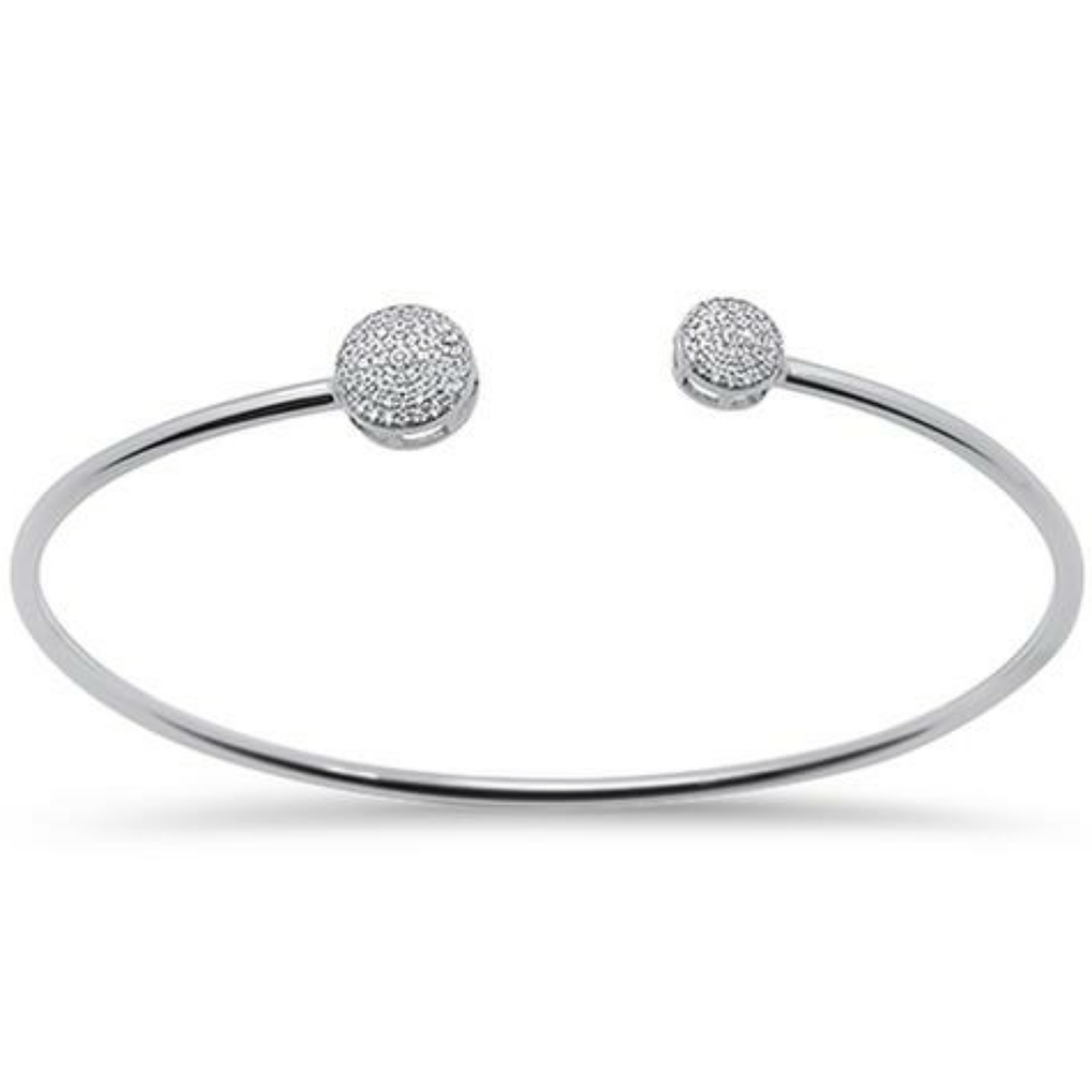 .20ct 14kt white gold diamond trendy open bangle